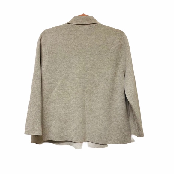 Eileen Fisher Wool Front Double Pocket Cardigan L - Picture 2 of 10